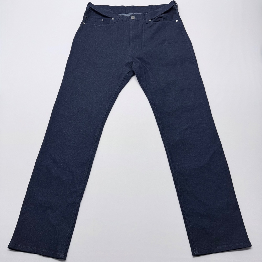 MTailor Mens Dark Wash Straight Leg Stretch Denim Jeans 34x31 Indigo